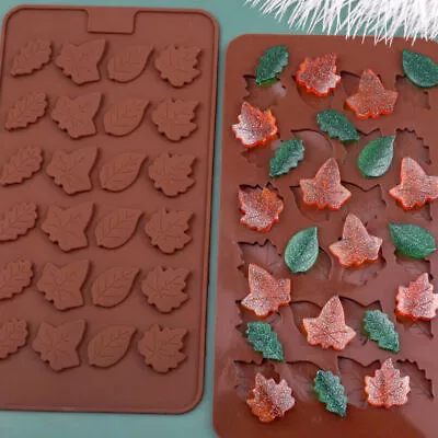 24 Mini Leaves Maple Leaf Silicone Mould Chocolate Fondant Jelly Ice Cube Mold • £2.47