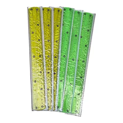 Lot Of 6-🆕️ Flexible Rulers 12 Inch •yellow • & • Green. • $2.88