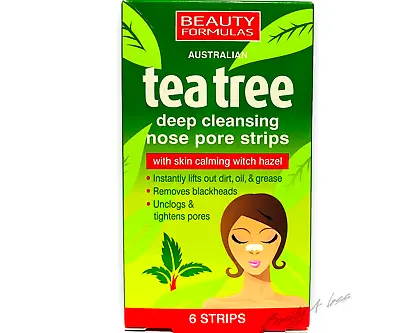Tea Tree Nose Pore Strips Blackhead Removal Smooth Deep Cleansing Unclog Pores • £0.99