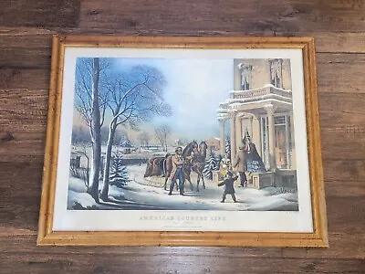 Original Large Folio N. Currier & Ives American Country Life Pleasures Winter • $450