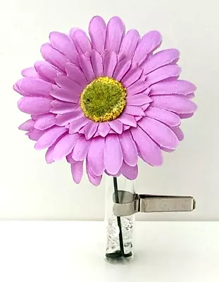 Clip On Dashboard Flower Vase Purple Gerbera Daisy Fits Any Car FREE CRYSTALS • £13.97