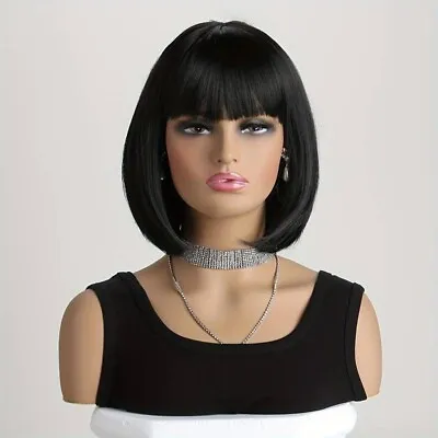 Black Ladies Womens Fashion Short Bob Style Full Wig Fancy Dress Party Cosplay • £2.99