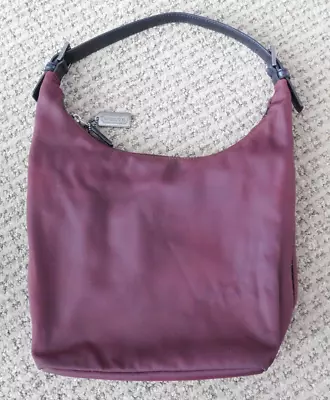 Coach Maroon Purple Nylon Purse Shoulder Bag Tote 7423 • $39.99