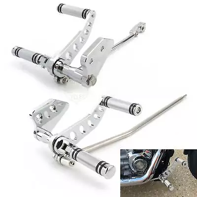 Chrome Forward Controls Kit Foot Pegs For Harley Dyna Street Bob FXDB FXDL 00-17 • $138.69