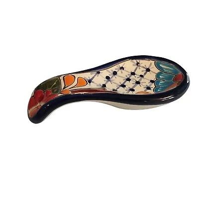 Talavera Spoon Rest Handmade Hand Painted Ceramic Mexican Pottery Kitchen • $15