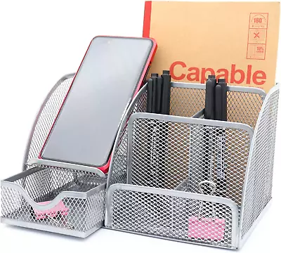 Desk Organiser Mesh Desk Tidy Multifunctional Pen Holder Pen Pot Desktop Organ • $25.62