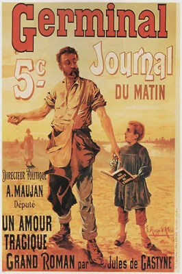 GERMINAL JOURNAL Vintage Poster François Hugo D'ALESI France 20x30 VERY  RARE • $9.99