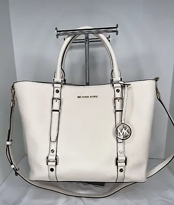 Michael Kors Bedford Legacy Large Grab Bag Tote Luggage LT Cream NWT • $229.99