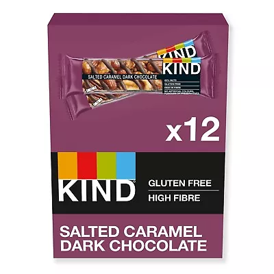 12 X KIND Snacks Salted Caramel & Dark Chocolate Bars Multipack 40g BB-April24 • £9.99