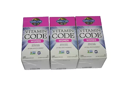 3 Garden Of Life Vitamin Code Woman Whole Food Multivitamin 240 Ea =720 EXP 8/25 • $139