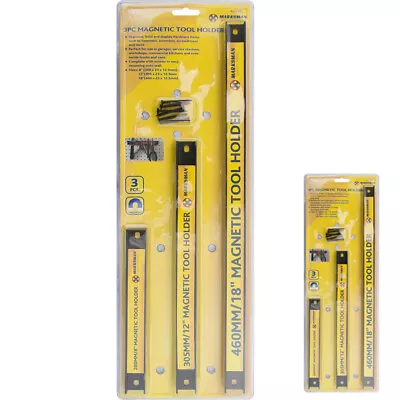 £5.99 • Buy New 3pc Magnetic Strip Bar Tool Holder Storage Rack Workshop Garage With Screws