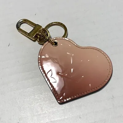 Auth LOUIS VUITTON Bag Charm Degrade Heart M62600 Pink Gold Monogram Vernis - • $132