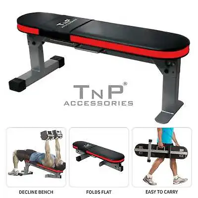 £54.99 • Buy TnP Folding Weight Bench Foldable Gym Workout Exercise Flat Decline Weight Bench
