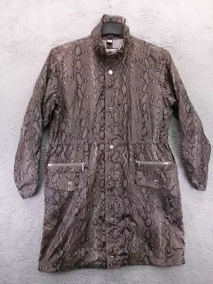 Michael Kors Trench Coat Adult Medium Snakeskin Lightweight Snap Button Full Zip • $49.95