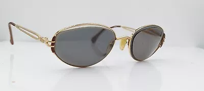 Vintage Escada E013 Gold Oval Metal Sunglasses France FRAMES ONLY • $18