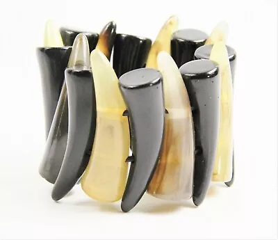 ESTATE VINTAGE Jewelry GERDA LYNGGAARD HORN STATEMENT STRETCH BRACELET  • $225