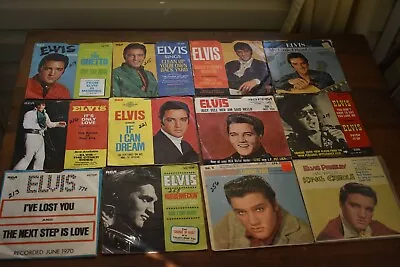 Lot Of 12 Vintage Elvis Presley 45's With Picture Sleeves • $99.99