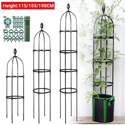 1.90M Outdoor Garden Metal Obelisk Climbing Plant Cage Support Frame Trellis UK • £12.34