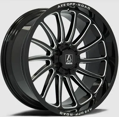 4 NEW 24x12 AXE OFF ROAD Chronus Black Milled Wheels 8x170 Ford F250 F350 • $2100