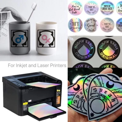 $14.35 • Buy 20xA4 Holographic Self Adhesive Sticker Paper Laser Inkjet Print Waterproof