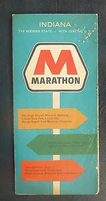 1964 Indiana  Road Map Marathon  Oil Gas Oil Can • $12.99