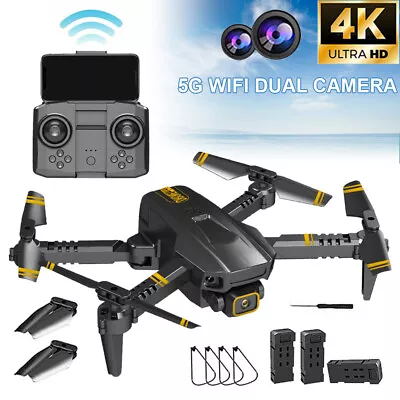 $45.79 • Buy Drone Pro 4K GPS 5G WIFI FPV HD Camera Foldable Selfie RC Quadcopter 3 Batteries