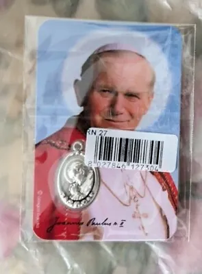 Blessed At Vatican Mass St John Paul Ii Metal With Pope Francis On Other Side • $19.99