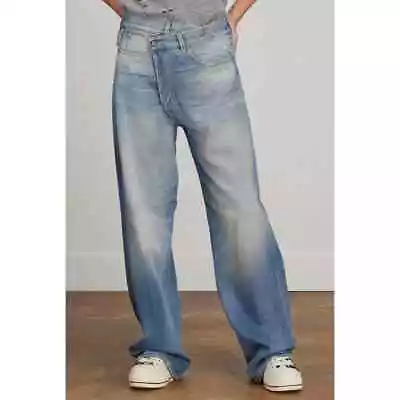 R 13 Women's Wide Legged Cross Over Jeans Size 25 Delancy Made In Italy $698 • $300