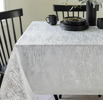 Benson Mills Metal Metallic Foil Printed Fabric Table Cloth 52” X 70” Rectangula • $12.74