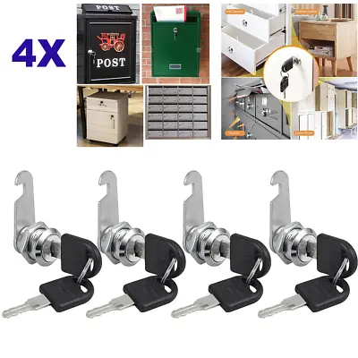 4 Pack 12/19  16mm Cylinder Cam Key Locks Tool Box File Tool Cabinet Desk Drawer • $11.55