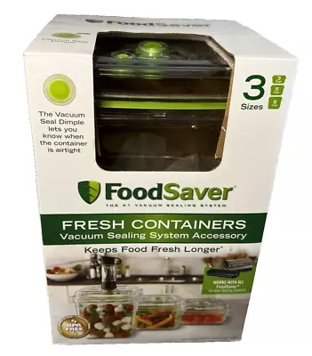 FoodSaver Fresh Containers - Vacuum Seal Accessory 3 5 And 8 Cup - NEW NIB • $88.79