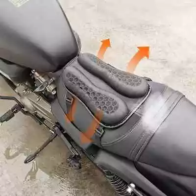 Motorcycle Seat Cushion Breathable Gel Motorcycle Rear Seat Pads • $26.25