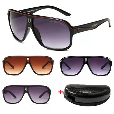 Men Women's Retro Sunglasses Unisex Matte Frame Carrera Glasses With Brand Box • £8.99