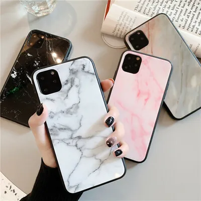 $7.65 • Buy For IPhone 11 Pro Max 12 XR XS SE 8 Case Ultra Thin Marble Tempered Glass Cover