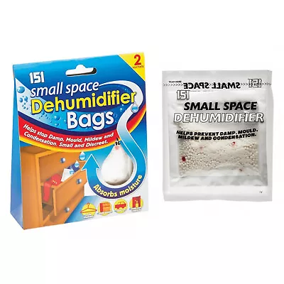 £2.69 • Buy 151 SMALL SPACE DEHUMIDIFIER Bags Sachet Pack Mould Mildew Damp Wardrobe Drawers