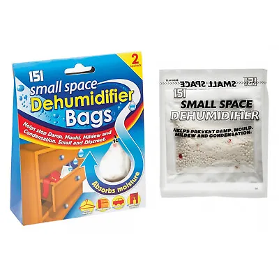 Small Space Dehumidifier Bags - For Damp Mould & Mildew Drawers Cupboard Car Etc • £3.49