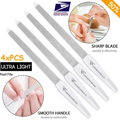 4 Pcs Set Nail Files Manicure Pedicure Double Sided Finger Nails Toenails Metal  • $5.99