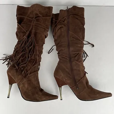 Barratts Boots 7 Brown Womens 5  High Heel Tassel • £13.03