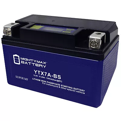 Mighty Max YTX7A-BS Lithium Battery Replaces GNB7A GTX7A Motorcycle Scooter • $64.95