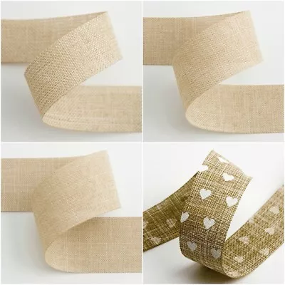 Linen Natural Shabby Chic Ribbon - 1m 3m Or 15/20 Metre Reel • £10.42