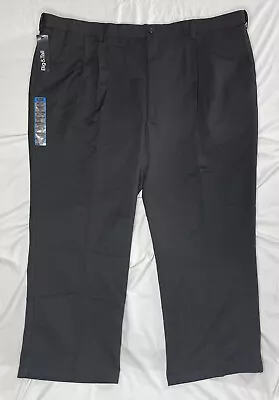 Haggar Pants Cool 18 Expandable Waist Classic Fit Black Men's Sz. 48W X 29L • $24.99