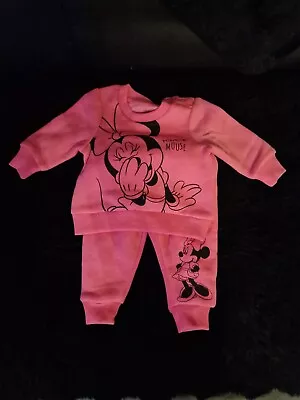 Baby Girl Tracksuit 0-3 Months Pink Disney Minnie Mouse • £5.50