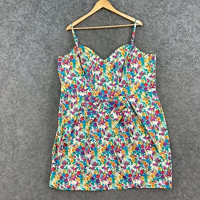 $34.95 • Buy NEW Asos Womens Dress Size 26 Curve Multicolour Floral Mini Sleeveless 10510