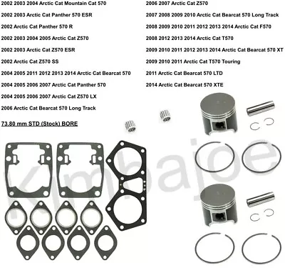 Arctic Cat F T Z 570 Bearcat Panther 73.80 Mm STD BORE SPI Piston Kits Rebuild • $207.34