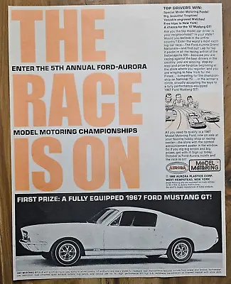 VINTAGE 1966 5th AURORA FORD MUSTANG CHAMPIONSHIPS HO SLOT CAR ADVERTISEMENT  • $6.99