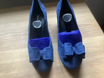 Jane Shilton Blue Suede Shoes With Box Size 39 (5.5) • £15.50