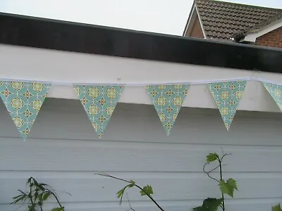 Turquoise Retro Pvc Indoor/garden Bunting 3 Mtrs Approx 10ft • £6