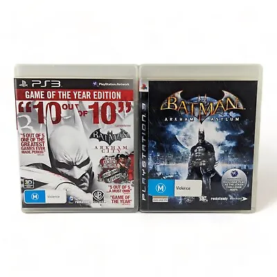 PS3 Batman Arkham Asylum / City PlayStation 3 PS3 Game Lot TRACKED • $24.99