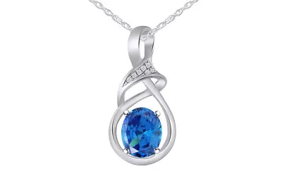 Multi Gemstone 925 Sterling Silver Pendant Necklace Women • $80.25