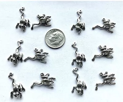 Vintage Sterling Silver Left & Right Frog Charms Pkg Of 2 ( 1 Pair) • $10